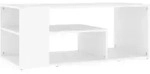 vidaXL Couchtisch, Wei&szlig;, Holz, Strukturbuche, Rechteckig,Rechteckig, 100x40x50...