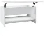 vidaXL Couchtisch, Wei&szlig;, Holz, 50x40x80 cm, Wohnzimmer, Wohnzimmertische,