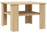 vidaXL Couchtisch, Sonoma Eiche, Holz, Quadratisch, S&auml;ule, 60x42x60 cm, Wohnzimmer,