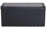 Gardenson Kissenbox, Anthrazit, Kunststoff, 1 F&auml;cher, 55x124x59 cm, Deckel