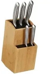 Relaxdays Messerblock, Hellbraun, Holz, Kunststoff, 11.5x25.5x18 cm, Kochen,