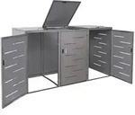 MCW 3Er-/6Er-M&uuml;lltonnenverkleidung, Silber, Metall, 212x116x98 cm,...
