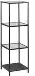 Regal, Schwarz, Metall, Glas, 33,7 F&auml;cher, 37x119.5x35 cm, Reach, Typenauswahl,