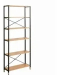 Livetastic Leiterregal, Natur, Schwarz, Metall, Holzwerkstoff, 6 F&auml;cher, 85x210x30