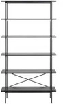 Regal, Schwarz, Metall, Holzwerkstoff, 94x172x27 cm, Reach, Wohnzimmer, Regale,