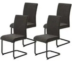 P & B Schwingstuhl-Set, Braun, Metall, Textil, eckig, C-Form, 43x92x52 cm, Oeko-Tex&reg;
