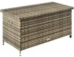 tectake Auflagenbox, Natur, Kunststoff, Rechteckig, 56x60x121 cm, Aufbewahrung &