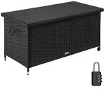 tectake Auflagenbox, Schwarz, Kunststoff, Rechteckig, 56x60x121 cm, Aufbewahrung &