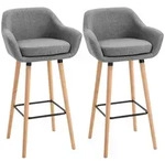 Homcom Barhocker,, Grau, Holz, 48x100x55 cm, Esszimmer, Barm&ouml;bel, Barhocker