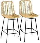 Homcom Barhocker, Gelb, Metall, 52x102x42.5 cm, Esszimmer, Barm&ouml;bel, Barhocker