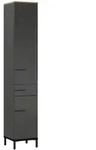 Xora Hochschrank Yonkers 549, Graphit, Eiche, Metall, 3 F&auml;cher, 1 Schublade(n)
