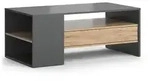Vicco Couchtisch, Honigeiche, Holzwerkstoff, 4 F&auml;cher, 1 Schubladen,