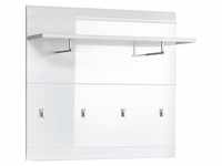 Carryhome Garderobenpaneel, Weiß, Holzwerkstoff, 95.9x90x30 cm, Kleiderstange,