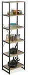 Relaxdays Standregal, Mehrfarbig, Holzwerkstoff, Metall, Papier, 50x180x35 cm,