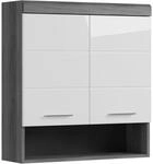 Mid.you H&auml;ngeschrank Scout, Anthrazit, Grau, Wei&szlig; Hochglanz, Kunststoff, 2 F&auml;cher,