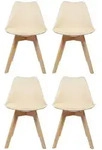 Mid.you Stuhl-Set, Buche, Beige, Textil, Buche, konisch, 48x87x56 cm, Esszimmer,