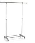 CARO-M&ouml;bel Rollgarderobe, Grau, Metall, Mode, 93x96x44 cm, Garderobe,