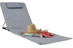 Relaxdays Strandmatte, Grau, Textil, Metall, 60x63x195 cm, Gartenm&ouml;bel, Gartenliegen