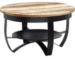 Mid.you Couchtisch, Braun, Holz, Mangoholz, massiv, rund, eckig, 60x34x60 cm,