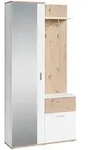 Mid.you Garderobe Jakob, Eiche Artisan, Wei&szlig;, Holzwerkstoff, 1 Schublade(n)