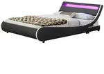 Juskys Polsterbett, Schwarz, Textil, 180x200 cm, Schlafzimmer, Betten, Polsterbetten