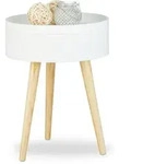 Relaxdays Beistelltisch, Wei&szlig;, Holzwerkstoff, Holz, 38x50x38 cm, Wohnzimmer,