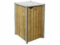 Mülltonnenbox, Natur, Holz, Fichte, 69.7x115.2x80.7 cm, Aufbewahrung & Schutzhüllen