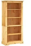 vidaXL B&uuml;cherschrank, Braun, Holz, Kiefer, 5 F&auml;cher, Rechteckig, 80x170x40 cm,