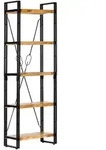 vidaXL B&uuml;cherregal, Braun, Holz, Mangoholz, 5 F&auml;cher, 30x180x60 cm, Wohnzimmer,