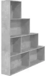 vidaXL B&uuml;cherregal, Hellgrau, Holz, Strukturbuche, 6 F&auml;cher, Rechteckig, 155x160x24