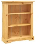 vidaXL B&uuml;cherschrank, Braun, Holz, Kiefer, 3 F&auml;cher, Rechteckig, 80x100x29 cm,