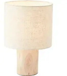 Brilliant Tischleuchte Pia, Natur, Textil, 30 cm, Schnurschalter, Lampen & Leuchten,