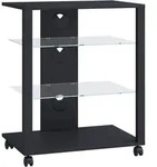 Mid.you Tv-Rack, Schwarz, Holzwerkstoff, 60x70x41 cm, Kabeldurchlass, Wohnzimmer, TV