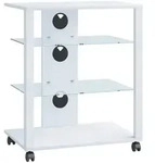 Mid.you Tv-Rack, Wei&szlig;, Holzwerkstoff, 60x70x41 cm, Kabeldurchlass, Wohnzimmer, TV