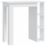 vidaXL Bartisch, Wei&szlig;, Holz, Strukturbuche, Rechteckig,Rechteckig, 50x103.5x102 cm,