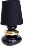 N&auml;ve Tischleuchte Stoney, Schwarz, Textil, Metall, 31 cm, Lampen & Leuchten,