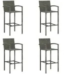 vidaXL Barhocker, Grau, Kunststoff, Rechteckig, 56x118x52 cm, Gartenm&ouml;bel,