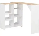 vidaXL Bartisch, Wei&szlig;, Holz, Rechteckig, S&auml;ule, 39x110x138 cm, Esszimmer,