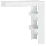 vidaXL Wand-Bartisch, Wei&szlig;, Holz, Strukturbuche, Rechteckig,Rechteckig, 102x103.5x45