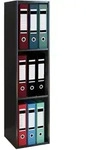 Mid.you Aktenregal, Schwarz, Holzwerkstoff, 2 F&auml;cher, 34x115x29 cm, Arbeitszimmer,