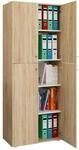 Mid.you Aktenschrank, Eiche, Holzwerkstoff, 4 F&auml;cher, 70x182x37 cm, Arbeitszimmer,