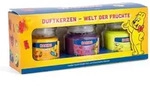 Duftkerzen-Geschenkset, Dunkelrot, Naturmaterialien, Glas, Textil, 9 cm, Dekoration,