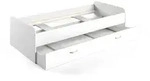VitaliSpa Ausziehbett, Wei&szlig;, Holzwerkstoff, 1 Schubladen, Rechteckig, 203.2x52.4x94