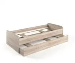 VitaliSpa Ausziehbett, Sonoma Eiche, Holzwerkstoff, 1 Schubladen, Rechteckig,