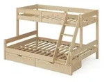 VitaliSpa Etagenbett, Natur, Holz, 2 Schubladen, Rechteckig, 140x200 cm,...