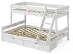VitaliSpa Etagenbett, Wei&szlig;, Holz, 2 Schubladen, Rechteckig, 140x200 cm, Kinder- &