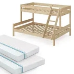 VitaliSpa Etagenbett, Natur, Holz, Rechteckig, 140x200 cm, Kinder- & Jugendzimmer,