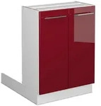 Vicco K&uuml;cheninsel, Bordeaux, Wei&szlig;, Holzwerkstoff, Rechteckig, 60x82x30 cm, K&uuml;chen,