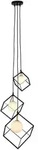 N&auml;ve H&auml;ngeleuchte, Schwarz, Wei&szlig;, Gold, Metall, Glas, 147 cm, Lampen & Leuchten,