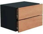 Livetastic Nachtschrank, Schwarz, Eiche, Holzwerkstoff, 2 Schublade(n) Schubladen,